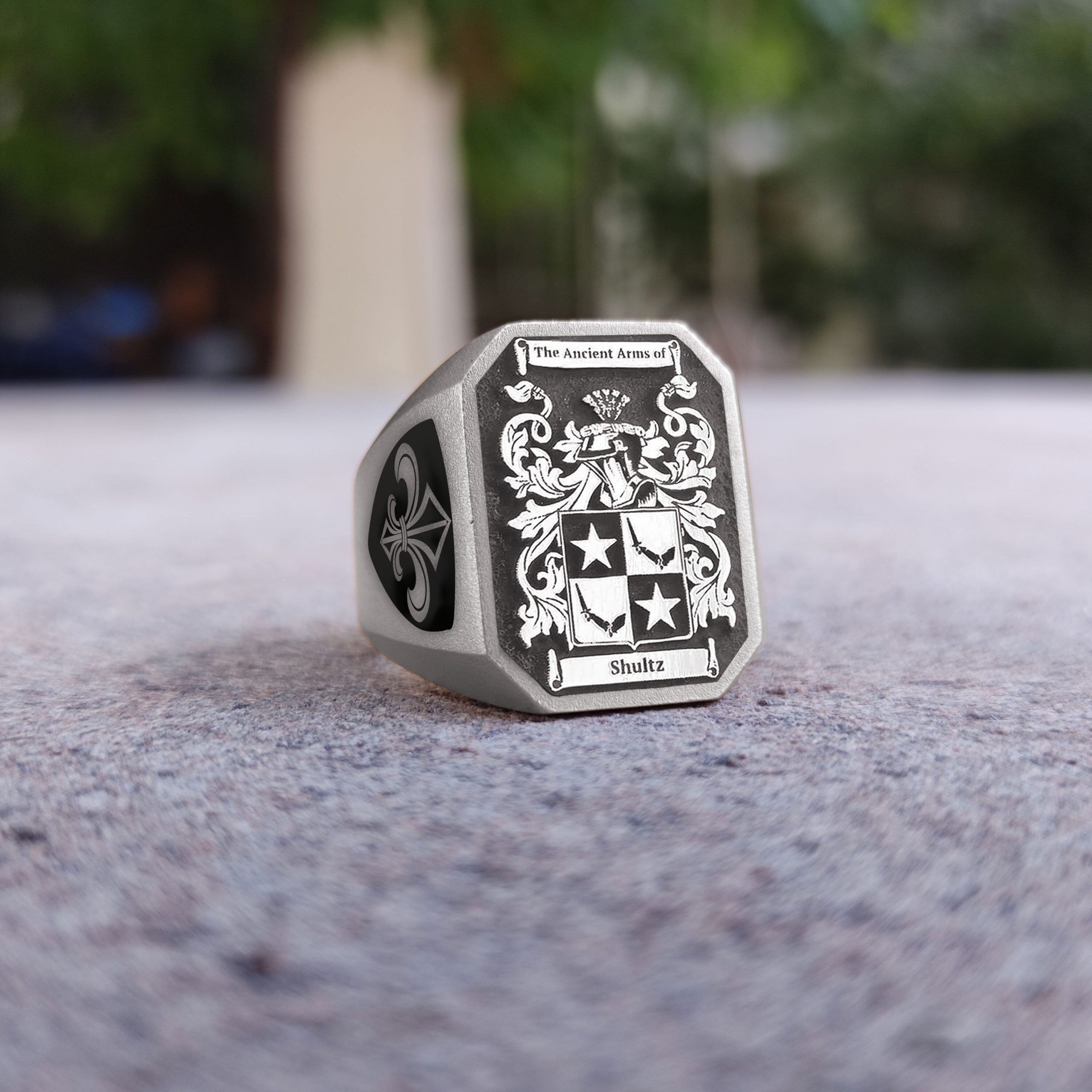 Custom Family Crest Signet Ring: Handmade Coat of Arms Ring