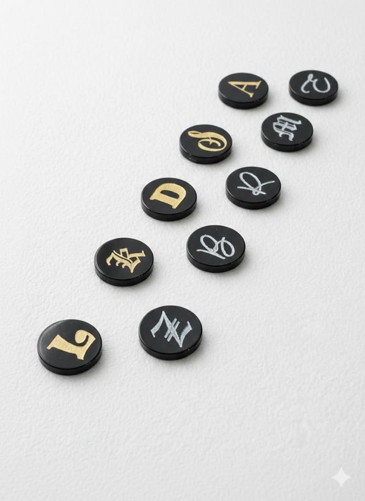 Wholesale 10-Piece Personalized Onyx Intaglio Gemstone: Letter Necklace Stones