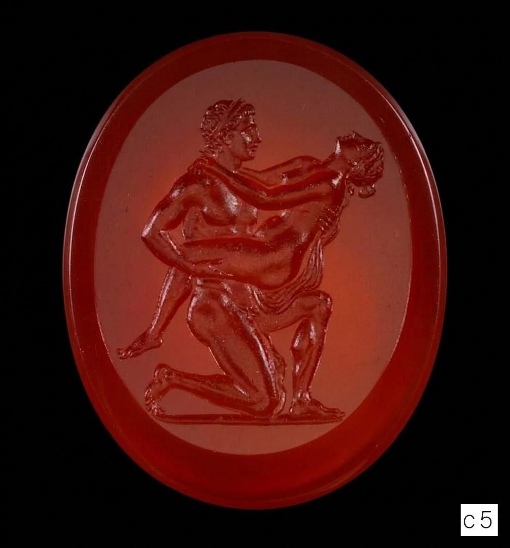 Erotic Personalized Antique Intaglios, Carving Kama Sutra Gemstone Jewelry