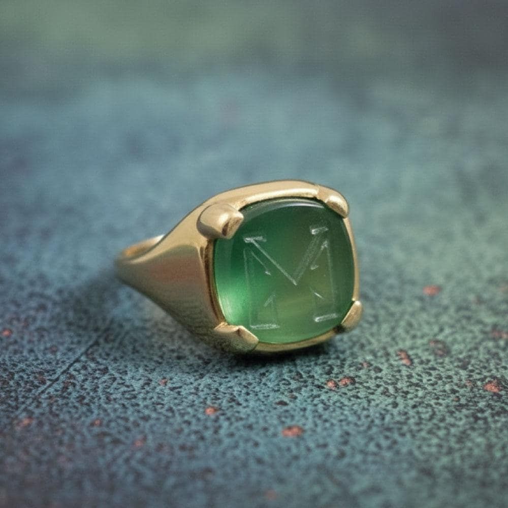 Custom Family Crest Signet Ring: Intaglio Carving Seal Jewelry